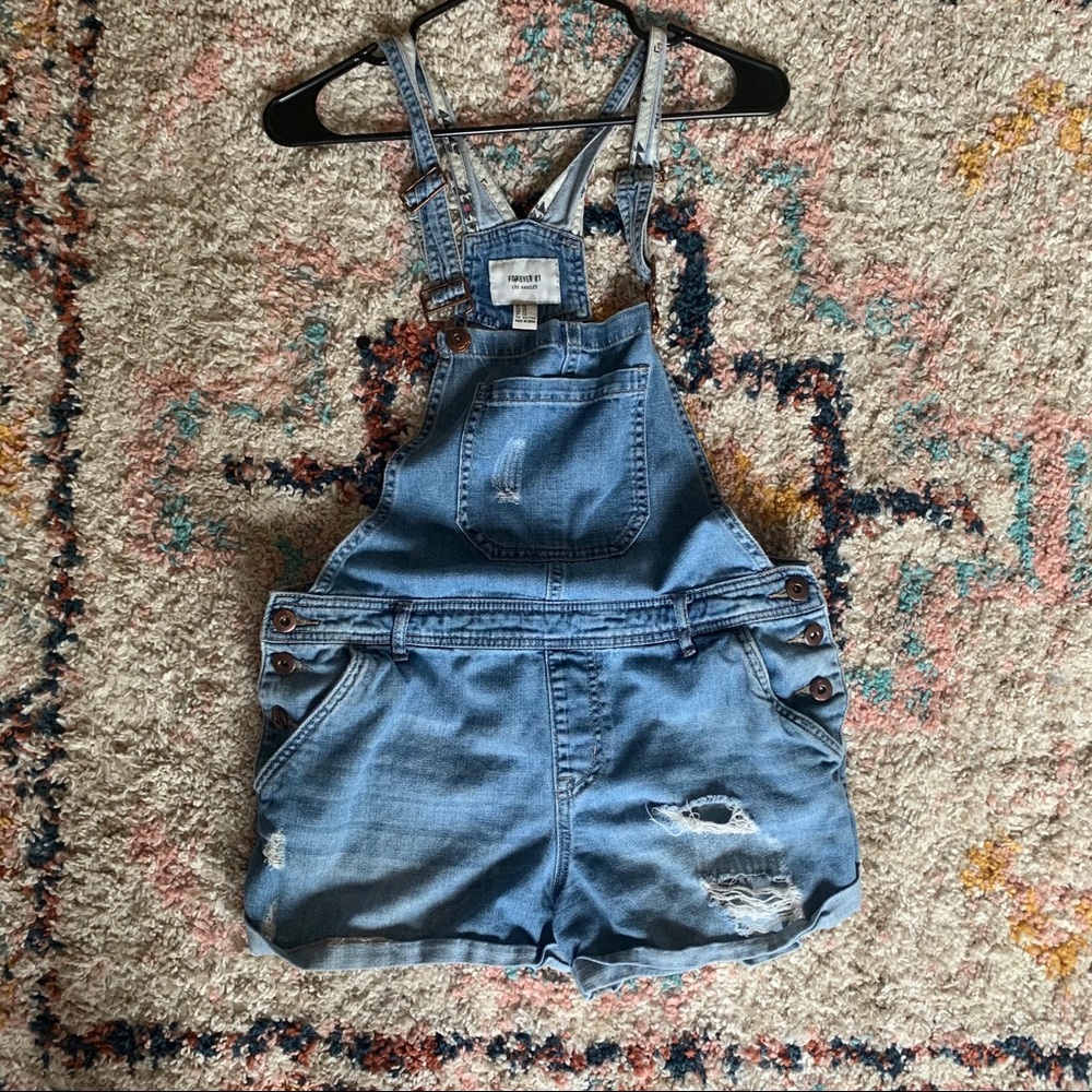 Denim Overalls Shorts